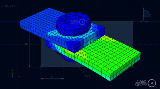 تحلیل تنش استاتیکی یک اتصال پین سه بعدی در نرم افزار آباکوس